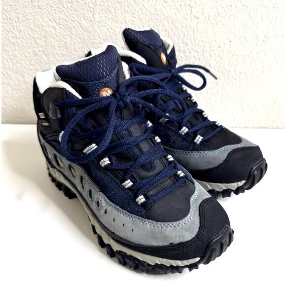 Merrell Thermo Pathfinder Hiking Boots Shoes Womens 7 Blue Waterproof - Picture 1 of 12